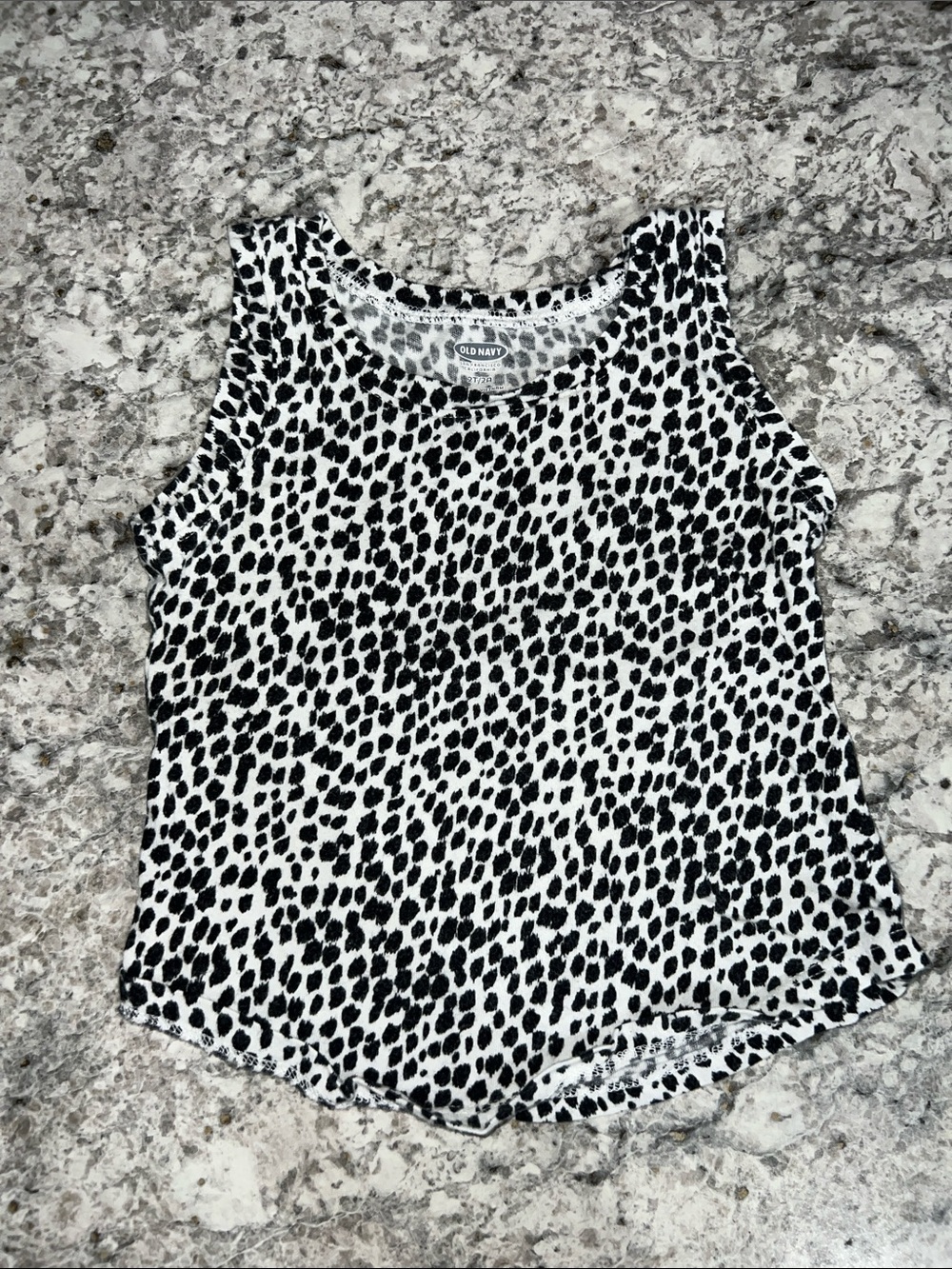 Old Navy Black and White Leopard Print Tank Top